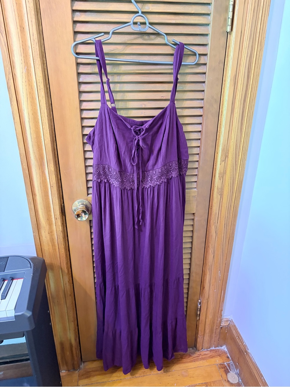 Torrid Purple Maxi Dress with Lace up bodice